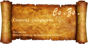Cserny Zsigmond névjegykártya